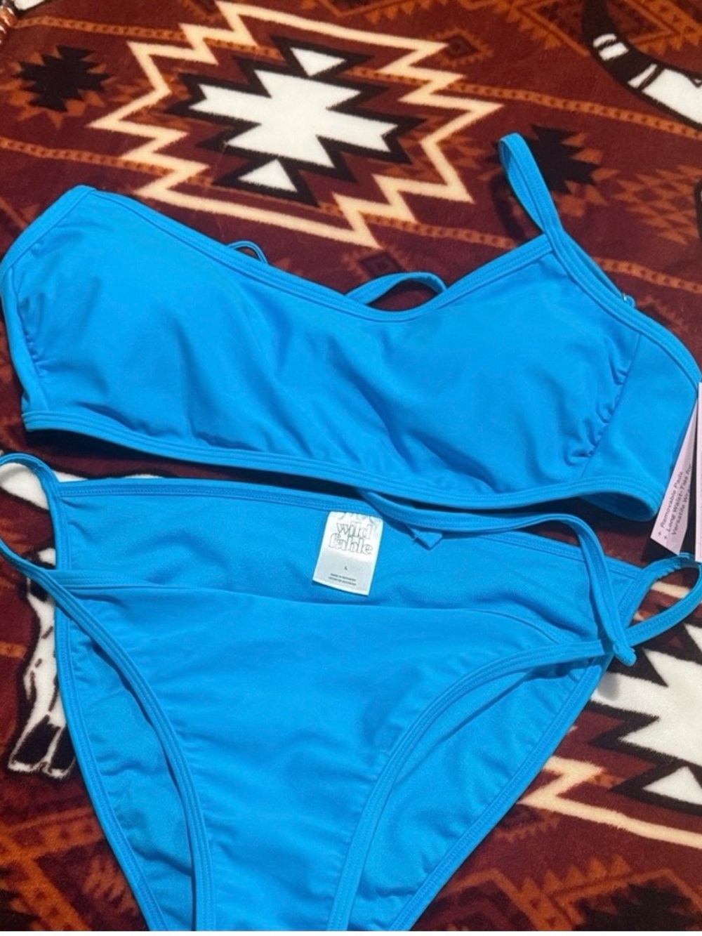 wild fable Bright Blue Two-Piece Bikini Set